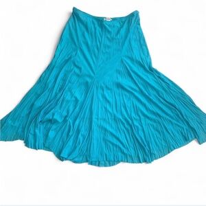 Rafael Teal Pleated Maxi Skirt Size L